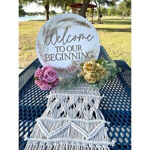 Dining Table Runner Macrame Handwoven 86x13 Long Bohemian Wedding Party Coastal